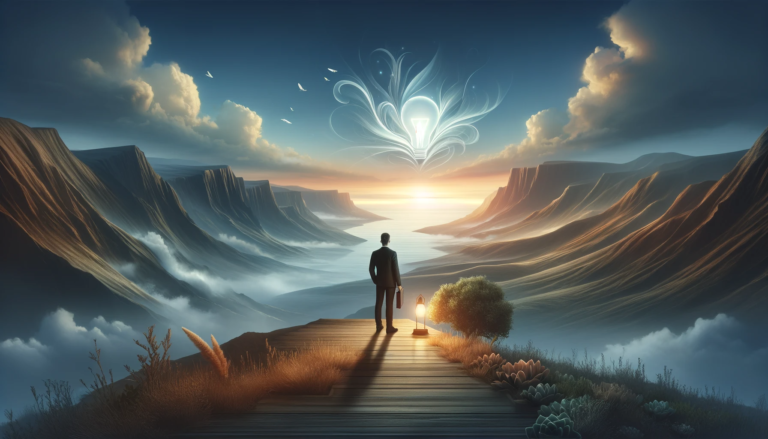 Person looking into a valley of potential